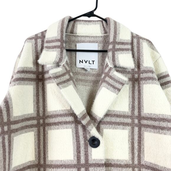 Anthropologie NVLT Plaid Teddy Coatigan Longline Pea Coat Jacket Size XL - Picture 9 of 11
